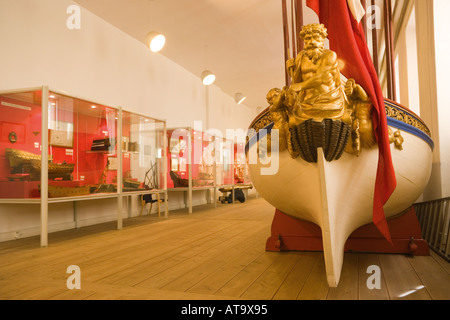 Kopenhagen Dänemark Orlogsmuseet The Royal Danish Naval Museum Neptune Galionsfigur am Bug der Barke Stockfoto