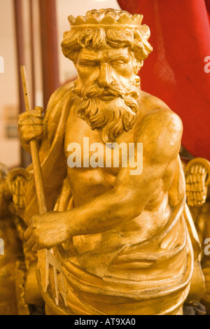 Kopenhagen Dänemark Orlogsmuseet The Royal Danish Naval Museum Neptune Galionsfigur am Bug der Barke Stockfoto