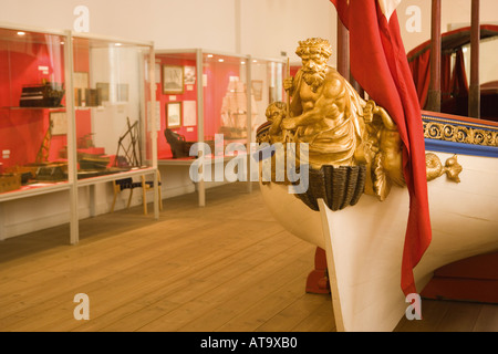 Kopenhagen Dänemark Orlogsmuseet The Royal Danish Naval Museum Neptune Galionsfigur am Bug der Barke Stockfoto