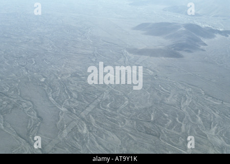 Die geheimnisvolle alte Nazca-Linien aus der Luft im Süden Perus gesehen Stockfoto