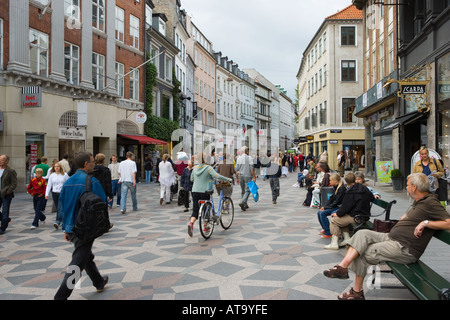 Kopenhagen Dänemark nachschlagen Stroget aus Højbro Plads Stockfoto