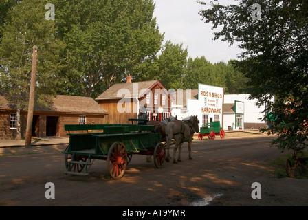 1885 Straßenszene in Fort Edmonton Park, Edmonton, Alberta, Kanada Stockfoto