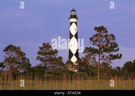 Cape Lookout Leuchtturm ist am südlichsten Punkt des ThePamlico Sound in North Carolina USA. Stockfoto