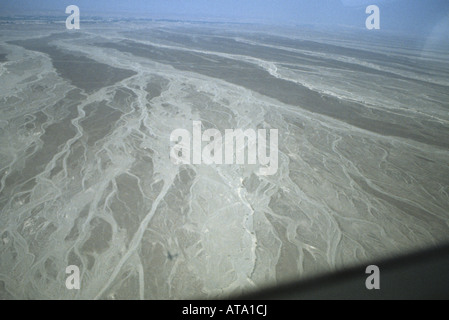 Die geheimnisvolle alte Nazca-Linien aus der Luft im Süden Perus gesehen Stockfoto