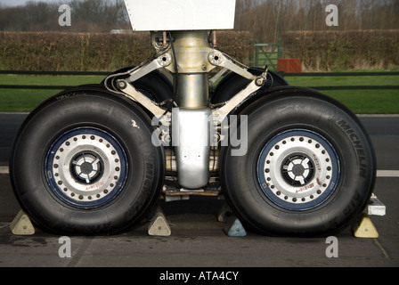 Concorde G-BOAC - Main Landing Gear mit Unterlegkeile Stockfoto