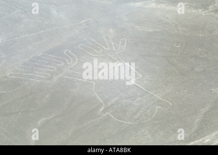 Die geheimnisvolle alte Nazca-Linien aus der Luft im Süden Perus gesehen Stockfoto
