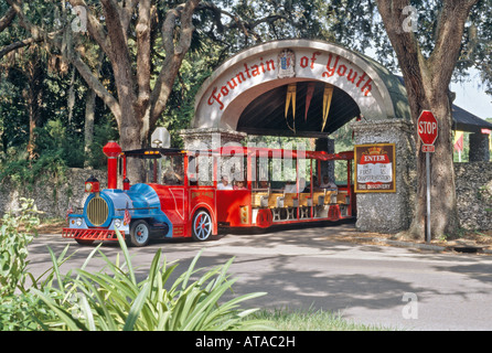 Tour Zug verlassen Fountain of Youth-Park in St. Augustine Florida USA Stockfoto