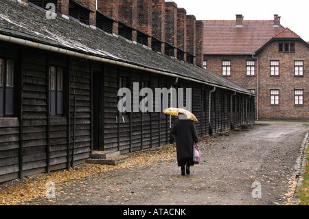 SS-Kaserne in Auschwitz-Birkenau ehemaligen Nazi-deutschen Konzentrationslagers Stockfoto