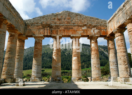 Dorische Tempel von Segesta, Sizilien, Italien. Stockfoto