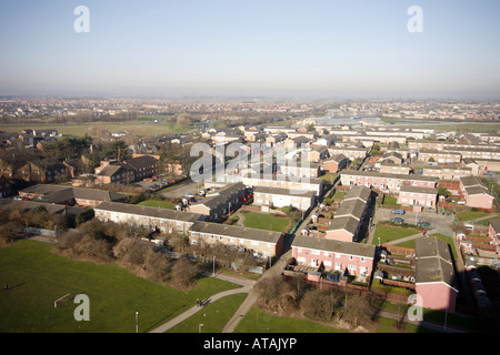 Luftaufnahme von Sozialwohnungen, Bransholme Bereich des Rumpfes Stockfoto