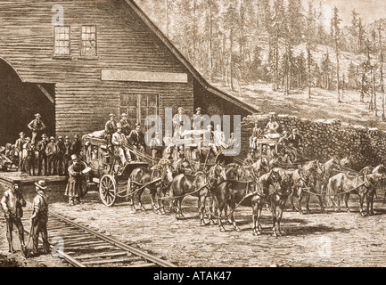 Reno, Nevada auf der Central Pacific Railway in 1870. Stockfoto