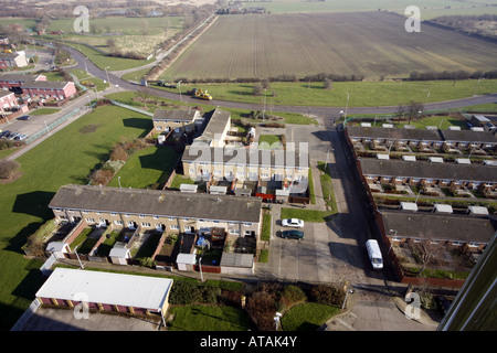 Luftaufnahme von Sozialwohnungen, Bransholme Bereich des Rumpfes Stockfoto