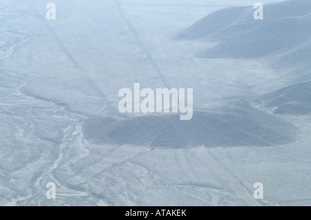 Die geheimnisvolle alte Nazca-Linien aus der Luft im Süden Perus gesehen Stockfoto