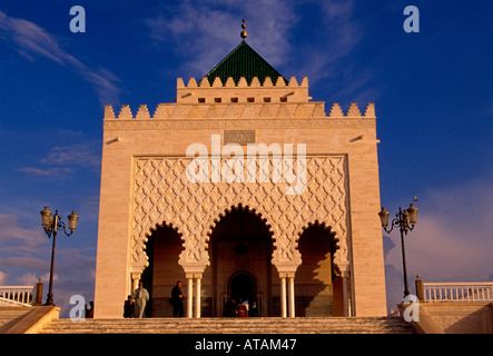 Mausoleum von Mohammed V, religiöse Gebäude, Ort der Anbetung, Haus der Anbetung, Stadt Rabat, Rabat, Marokko, Nordafrika, Afrika Stockfoto