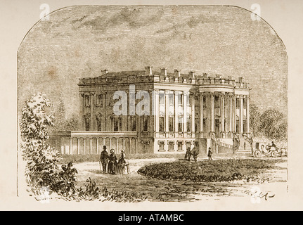 Das Weiße Haus in Washington DC 1870. Aus amerikanischen Bilder gezeichnet mit Kugelschreiber und Bleistift von Rev Samuel Manning circa 1880. Stockfoto