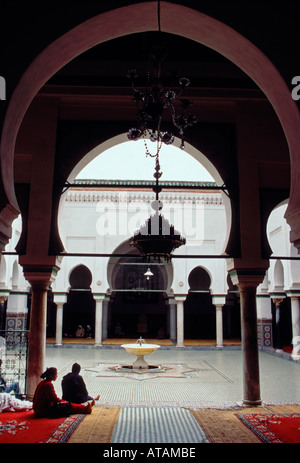 Marokkaner, marokkanische Volk, Heiligtum der Zaouia Moulay Idriss II, Schrein, Grab, Fès el-Bali, Stadt Fes, Fes, Marokko, Nordafrika, Afrika Stockfoto