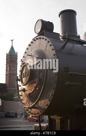 Diese Boston und Maine Dampflokomotive ist Teil von Lowell nationaler historischer Park Massachusetts USA Stockfoto