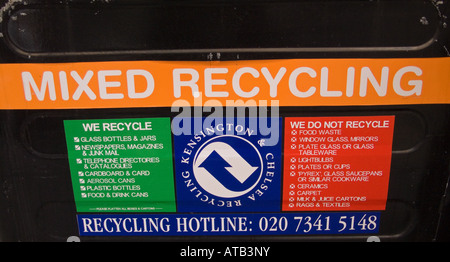 Recycling bin, London, England, UK Stockfoto