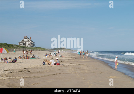 Transnationalismus ny 081001 Strand Lane in Wainscott ny mit Kennedy Haus im Hintergrund in der Nähe der georgica Association Stockfoto