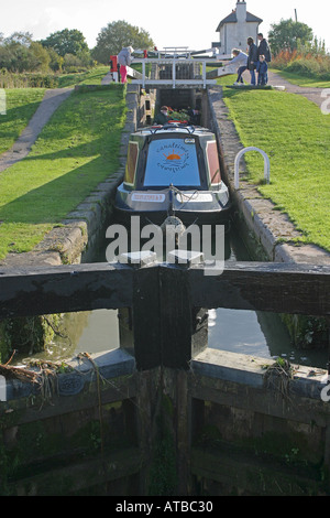 Foxton sperrt Market Harborough Leicestershire England Kanalboot schmal Stockfoto