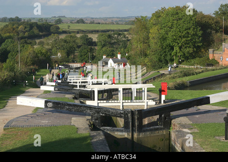 Foxton sperrt Market Harborough Leicestershire England Kanalboot schmal Stockfoto