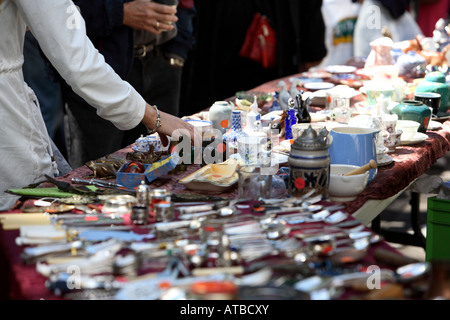 Antiquitäten stall Salamanca Market Hobart Tasmanien Australien Stockfoto