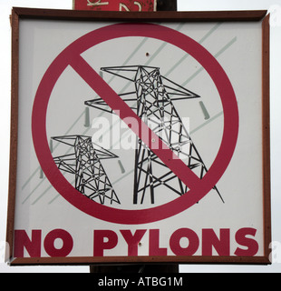 Anti-Pylon Zeichen erscheinen in der gesamten Grafschaft Monaghan aus Protest gegen die irische Regierung vorgeschlagenen Schema elektrische pylon Stockfoto