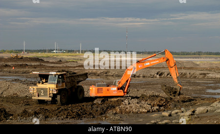 ÖLSAND, Alberta, CA. Weltweit größten Erdöl-Ressource-Becken. Stockfoto