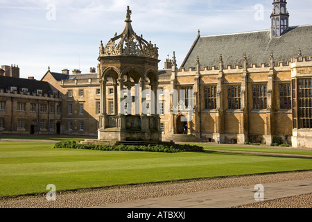 Trinity College. Eine späte elisabethanischen Brunnen in der Great Court. Cambridge. Cambridgeshire. East Anglia. VEREINIGTES KÖNIGREICH. Stockfoto