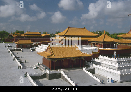 Rekonstruktion der Kaiserpalast in der verbotenen Stadt, gefertigt in Miniatur auf einem 76 Hektar großen Gelände im Rahmen der Themenpark Splendid China 13 10 geschlossene 2002 Stockfoto