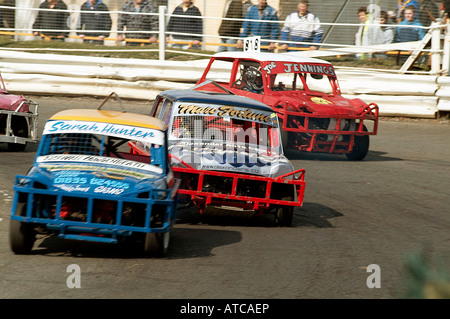 Mini Bl british Leyland Auto Rover Stock-Car-Rennen Stockfoto