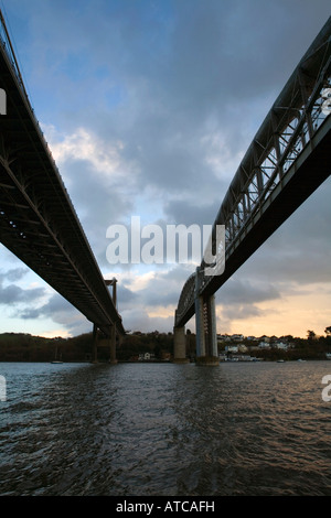 Tamar Brücken Saltash Cornwall entnommen Stockfoto