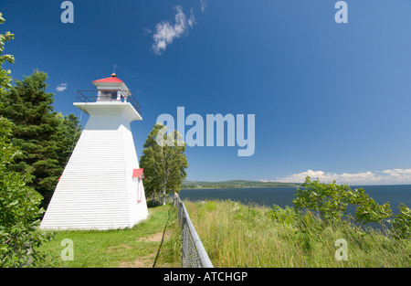 Duthie Point Lighthouse auf Chaleur Bay, Gaspe Halbinsel, Provinz Quebec, Kanada Stockfoto