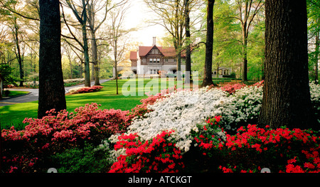 Callanwolde Fine Arts Center Gothic-Tudor Herrenhaus auf einem 12,5 Hektar großen Anwesen in Druid Hills, angrenzend an Atlanta, Georgia. Stockfoto