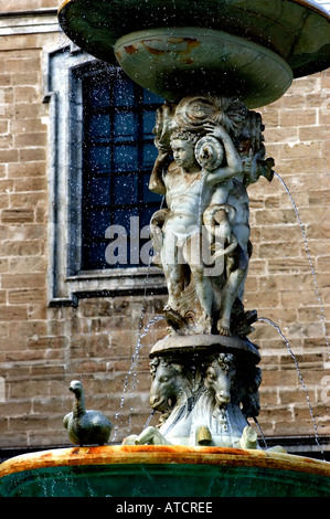 Praetorian Monumental Fountain in Piazza Pretoria, Historic Centre of Palermo, 1544 in Florence von Francesco Camilliani, Sizilien, Italien, Stockfoto