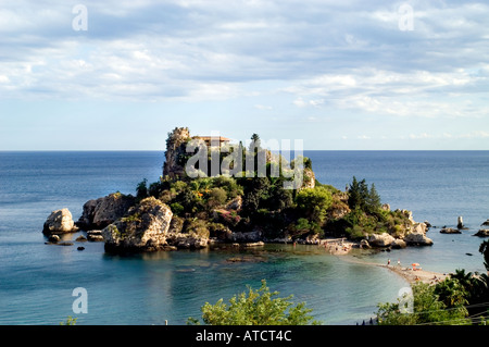 Taromina Sizilien Italien italienische blaue Wasser Strand Ufer Stockfoto