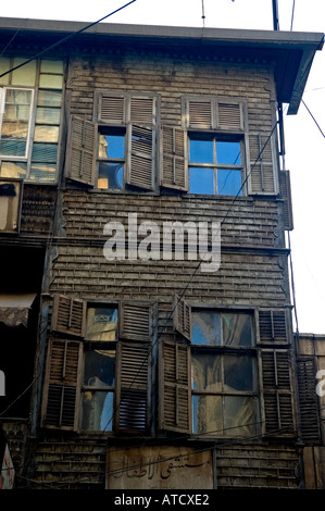 Gebäude-Fassade im Jedeideh Viertel alt Stadt Halab, Aleppo, Syrien, Naher Osten. DSC 6263 Stockfoto