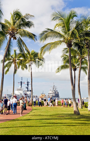 USS Arizona Memorial Garten CG Marine Schiffe Stockfoto