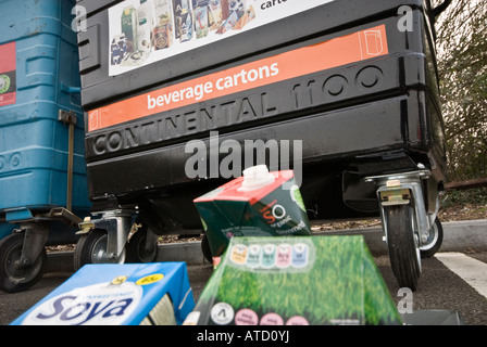 Recycling-Karton Kartons Punkt Stockfoto