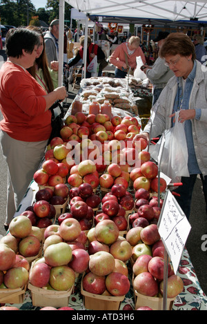 Indiana Chesterton, Broadway Avenue, Europäischer Markt, Produkte, Obst, Gemüse, Gemüse, Lebensmittel, Einkäufer, Äpfel, IN061007003 Stockfoto