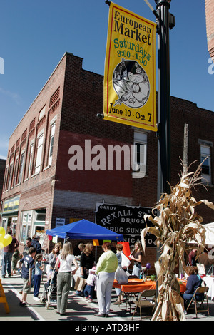 Indiana Lowell, Commercial Avenue, Autumn Arts Festival, Festivalmesse, Europäischer Markt, Einkäufer, IN061007021 Stockfoto