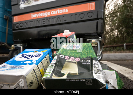 Recycling-Karton Kartons Punkt Stockfoto