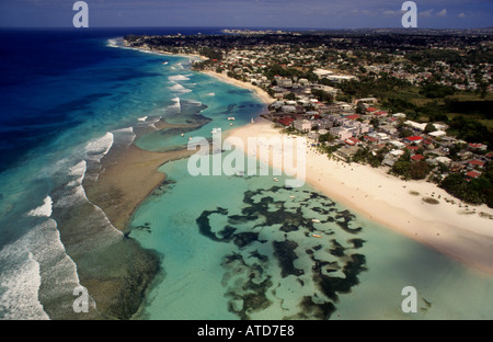 Luftaufnahme von Sandy Lane Beach Barbados Stockfoto