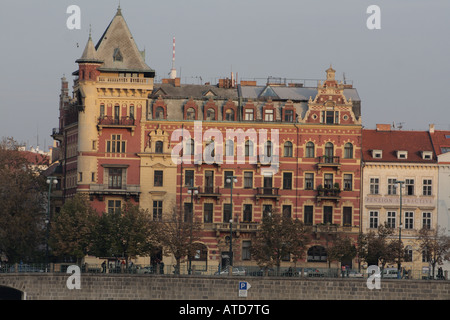 Renaissance Haus am Smetana Nabrezi nahe dem Smetana Museum Stockfoto