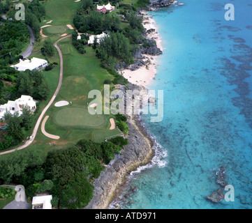 Luftaufnahme von Port Royal Golf Course Bermuda Stockfoto