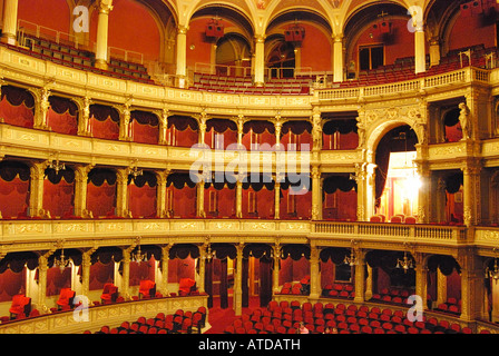 Prunkvoller Saal, Staatsoper, Pest, Budapest, Republik Ungarn Stockfoto