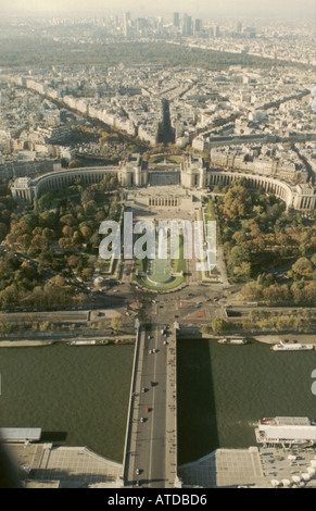 Luftbild mit Blick auf das Palais du Chaillot Paris Frankreich Europa Stockfoto