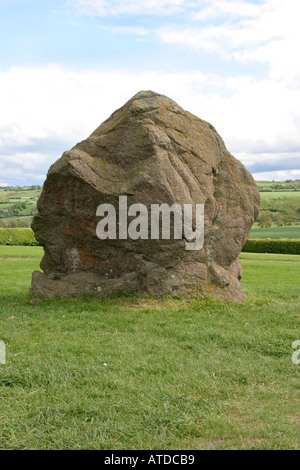 Stehenden Stein bei Newgrange in Irland Stockfoto