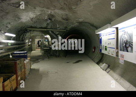 Im Inneren der Grimsel Test Site (GTS), eine unterirdische Forschungs- und Entwicklungszentrum (R&D) laufen von der nationalen Gesellschaft für die Stockfoto