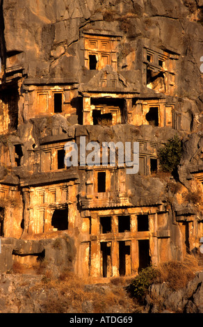 Rock Roman schneiden Gräber Lykien Lykische Stadt Myra Türkei (heute Kale Demre) Stockfoto